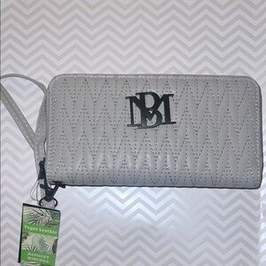Badgley Mischka Silver Quilted Wristlet